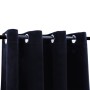 Cortina opaca con anillas de metal terciopelo negro 290x245 cm de vidaXL, Cortinas y visillos - Ref: Foro24-134491, Precio: 6...