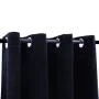 Cortina opaca con anillas de metal terciopelo negro 290x245 cm de vidaXL, Cortinas y visillos - Ref: Foro24-134491, Precio: 6...