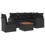 Set de sofás de jardín 6 piezas y cojines ratán sintético negro de , Conjuntos de jardín - Ref: Foro24-3256454, Precio: 410,5...