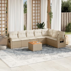 Juego de sofás de jardín con cojines beige 8 pzas ratán PE de , Conjuntos de jardín - Ref: Foro24-3256926, Precio: 547,32 €, ...