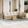 Juego de sofás de jardín con cojines beige 8 pzas ratán PE de , Conjuntos de jardín - Ref: Foro24-3256926, Precio: 547,32 €, ...