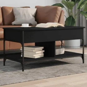 Mesa de centro madera de ingeniería y metal negro 100x50x50 cm de , Mesas de centro - Ref: Foro24-845366, Precio: 83,07 €, De...