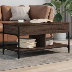 Mesa de centro madera ingeniería metal marrón 100x50x50 cm de , Mesas de centro - Ref: Foro24-845370, Precio: 82,61 €, Descue...