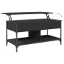 Engineered wood and black metal coffee table 100x50x50 cm by , Coffee table - Ref: Foro24-845366, Price: 83,07 €, Discount: %