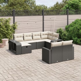 Set de sofás de jardín 10 pzas cojines ratán sintético negro de , Conjuntos de jardín - Ref: Foro24-3266236, Precio: 503,76 €...
