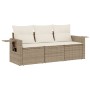 Juego de sofás de jardín con cojines beige 3 pzas ratán PE de , Conjuntos de jardín - Ref: Foro24-3219857, Precio: 218,43 €, ...