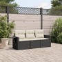 Set de sofás de jardín con cojines 3 pzas ratán sintético negro de , Conjuntos de jardín - Ref: Foro24-3219855, Precio: 197,6...