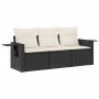 Set de sofás de jardín con cojines 3 pzas ratán sintético negro de , Conjuntos de jardín - Ref: Foro24-3219855, Precio: 197,6...