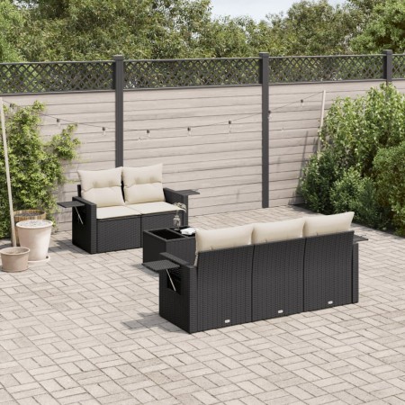 Set de sofás de jardín 6 piezas y cojines ratán sintético negro de , Conjuntos de jardín - Ref: Foro24-3219895, Precio: 385,8...