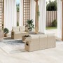 Juego de sofás jardín con cojines 6 pzas ratán sintético beige de , Conjuntos de jardín - Ref: Foro24-3219897, Precio: 427,36...