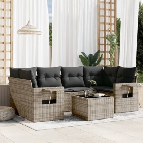 Set de sofás de jardín 7 piezas con cojines ratán PE gris de , Conjuntos de jardín - Ref: Foro24-3219919, Precio: 431,14 €, D...