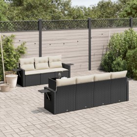 Set de sofás de jardín 8 piezas y cojines ratán sintético negro de , Conjuntos de jardín - Ref: Foro24-3219925, Precio: 484,6...