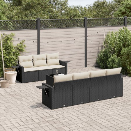 Set de sofás de jardín 8 piezas y cojines ratán sintético negro de , Conjuntos de jardín - Ref: Foro24-3219925, Precio: 484,6...