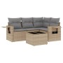 Juego de sofás jardín con cojines 5 pzas ratán sintético beige de , Conjuntos de jardín - Ref: Foro24-3220118, Precio: 334,24...