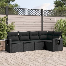 Set de muebles de jardín 5 pzas y cojines ratán sintético negro de , Conjuntos de jardín - Ref: Foro24-3220124, Precio: 345,2...