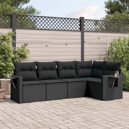 Set de muebles de jardín 5 pzas y cojines ratán sintético negro de , Conjuntos de jardín - Ref: Foro24-3220124, Precio: 345,2...