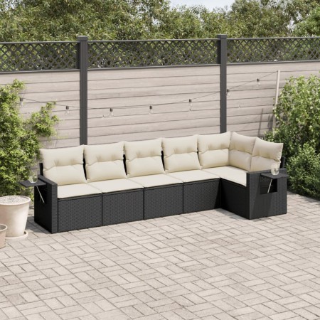 Set de sofás de jardín 6 piezas y cojines ratán sintético negro de , Conjuntos de jardín - Ref: Foro24-3220185, Precio: 354,1...