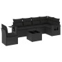 Set de comedor de jardín 7 pzas y cojines ratán sintético negro de , Conjuntos de jardín - Ref: Foro24-3220234, Precio: 450,8...