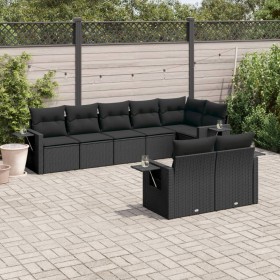 Set de sofás de jardín 8 piezas y cojines ratán sintético negro de , Conjuntos de jardín - Ref: Foro24-3220414, Precio: 553,7...