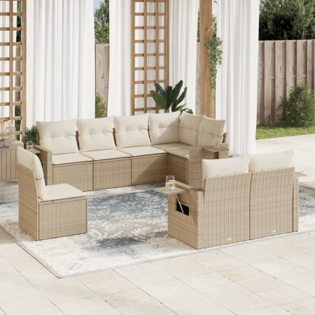 Juego de sofás de jardín con cojines beige 8 pzas ratán PE de , Conjuntos de jardín - Ref: Foro24-3220437, Precio: 564,56 €, ...