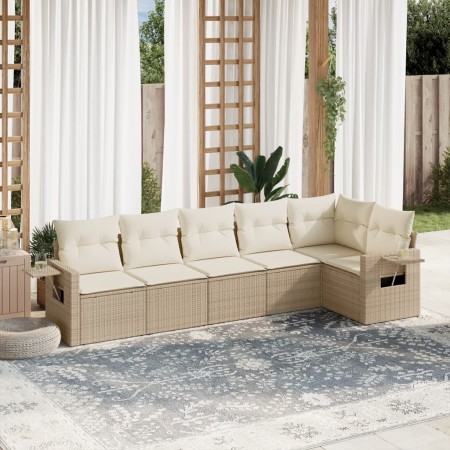 Juego de sofás jardín con cojines 6 pzas ratán sintético beige de , Conjuntos de jardín - Ref: Foro24-3220187, Precio: 408,31...