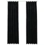 Blackout curtains with hooks 2 pcs black velvet 140x245 cm by vidaXL, Curtains and curtains - Ref: Foro24-134494, Price: 66,5...