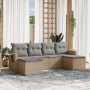Juego de sofás jardín con cojines 6 pzas ratán sintético beige de , Conjuntos de jardín - Ref: Foro24-3220518, Precio: 340,25...