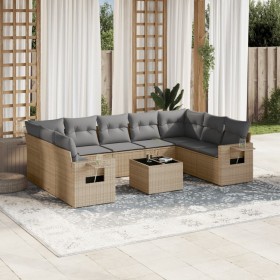 Juego de sofás jardín con cojines beige 10 pzas ratán sintético de , Conjuntos de jardín - Ref: Foro24-3220608, Precio: 590,0...