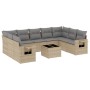 Juego de sofás jardín con cojines beige 10 pzas ratán sintético de , Conjuntos de jardín - Ref: Foro24-3220608, Precio: 590,0...