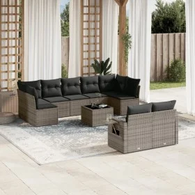 Set de sofás de jardín 10 pzas con cojines ratán sintético gris de , Conjuntos de jardín - Ref: Foro24-3220629, Precio: 591,4...