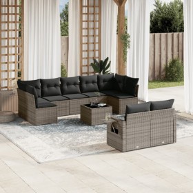 Set de sofás de jardín 10 pzas con cojines ratán sintético gris de , Conjuntos de jardín - Ref: Foro24-3220629, Precio: 590,8...