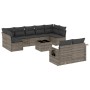 Set de sofás de jardín 10 pzas con cojines ratán sintético gris de , Conjuntos de jardín - Ref: Foro24-3220629, Precio: 590,8...
