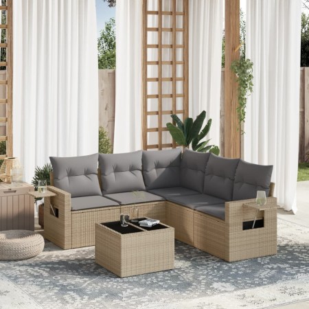 Juego de sofás jardín con cojines 6 pzas ratán sintético beige de , Conjuntos de jardín - Ref: Foro24-3220158, Precio: 387,56...