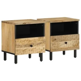 Mesitas de noche 2 uds madera maciza de mango 40x33x46 cm de , Mesitas de noche - Ref: Foro24-356898, Precio: 74,48 €, Descue...