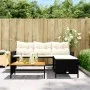 Sofá de jardín en forma de L con mesa y cojines ratán PE negro de , Sofás de exterior - Ref: Foro24-365581, Precio: 244,08 €,...