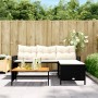 Sofá de jardín en forma de L con mesa y cojines ratán PE negro de , Sofás de exterior - Ref: Foro24-365581, Precio: 231,13 €,...