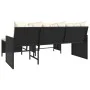 Sofá de jardín en forma de L con mesa y cojines ratán PE negro de , Sofás de exterior - Ref: Foro24-365581, Precio: 244,08 €,...