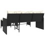 Sofá de jardín en forma de L con mesa y cojines ratán PE negro de , Sofás de exterior - Ref: Foro24-365581, Precio: 231,13 €,...