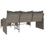 Sofá de jardín en forma de L con mesa y cojines ratán PE gris de , Sofás de exterior - Ref: Foro24-365574, Precio: 211,52 €, ...