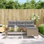 Sofá de jardín en forma de L con mesa y cojines ratán PE beige de , Sofás de exterior - Ref: Foro24-365576, Precio: 234,40 €,...