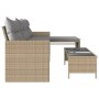 Sofá de jardín en forma de L con mesa y cojines ratán PE beige de , Sofás de exterior - Ref: Foro24-365576, Precio: 234,40 €,...