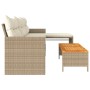 Sofá de jardín en forma de L con mesa y cojines ratán PE beige de , Sofás de exterior - Ref: Foro24-365583, Precio: 224,59 €,...