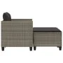 2 seater garden sofa with awning and gray PE rattan stools by , Outdoor sofas - Ref: Foro24-365796, Price: 271,37 €, Discount: %