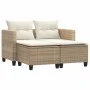 2 seater garden sofa with awning and beige PE rattan stools by , Outdoor sofas - Ref: Foro24-365794, Price: 271,71 €, Discoun...
