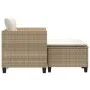 2 seater garden sofa with awning and beige PE rattan stools by , Outdoor sofas - Ref: Foro24-365794, Price: 271,71 €, Discoun...