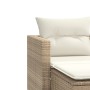 Sofá de jardín 2 plazas con toldo y taburetes ratán PE beige de , Sofás de exterior - Ref: Foro24-365794, Precio: 246,72 €, D...