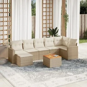 Juego de sofás de jardín con cojines beige 8 pzas ratán PE de , Sofás modulares de exterior - Ref: Foro24-3224231, Precio: 51...