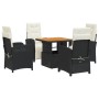 Set de muebles jardín 5 pzas con cojines ratán sintético negro de , Conjuntos de jardín - Ref: Foro24-3277316, Precio: 647,18...