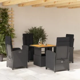 Set de muebles jardín 5 pzas con cojines ratán sintético negro de , Conjuntos de jardín - Ref: Foro24-3277328, Precio: 653,88...