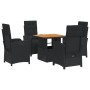 Set de muebles jardín 5 pzas con cojines ratán sintético negro de , Conjuntos de jardín - Ref: Foro24-3277328, Precio: 565,43...